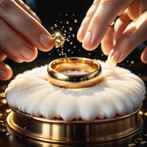 Czyścić złote pierścionki soda oczyszczona