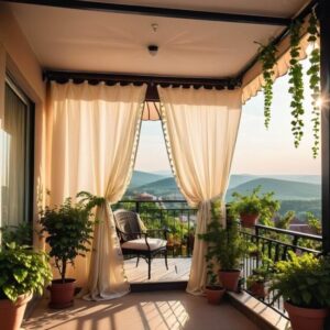 Montaż zasłon przeciwsłonecznych na balkonie