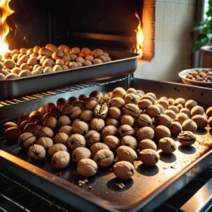 Prażenie orzechów włoskich na suchej patelni