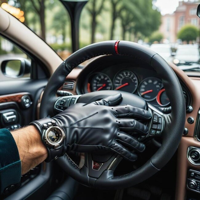 Rękawiczki skórzane dla fanów motoryzacji