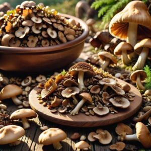 Zanurzanie suszonych grzybów w wodzie